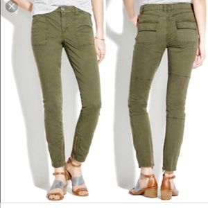 Madewell skinny zip cargo pants olive green